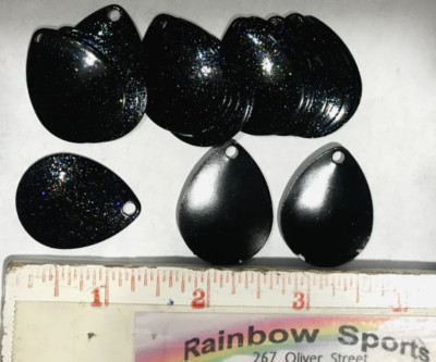 20 - COLORADO  #4 SPINNER BLADES  PAINTED BLACK GLITTER Face