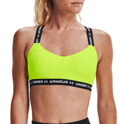 Under Armour Women's Crossback Low Sports Bra High-Vis Yellow/Black/White 