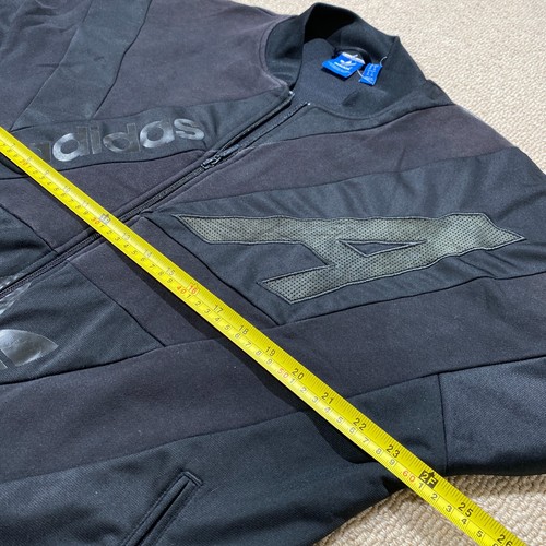 Adidas Tracksuit Top Womens Medium 10 UK Oversized Black Glanzanzug Track Jacket - Picture 7 of 14