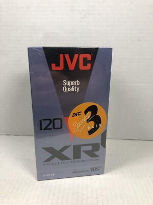 JVC T120XR Excellent Resolution Blank VHS Video Tape Lot of 3 - Brand New Sealed