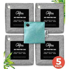5 PACK AIR PURIFYING BAMBOO CHARCOAL BAGS 4-200G  1-60G CAR  AIR DEODORIZER