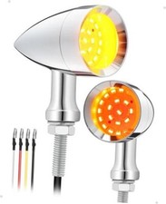 Motorcycle Bullet 24 LEDs Turn Signal Lights Amber SMD Chrome/Red and Yellow