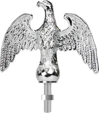 NQ Silver Flag Pole Eagle Topper Ornament, Aluminum Alloy Eagle Finial for 20
