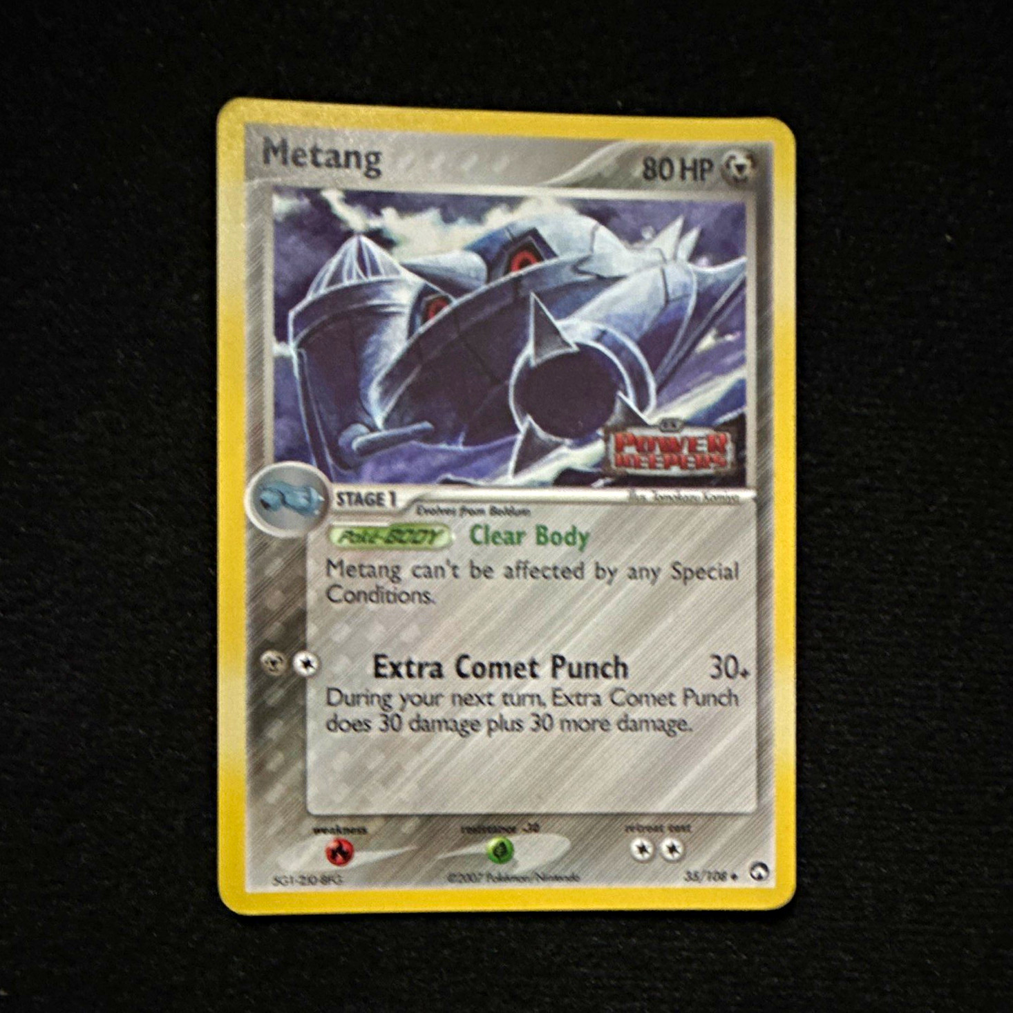 Pokemon TCG EX Power Keepers Metang Reverse Holo 35/108 English 80 HP Stage 1