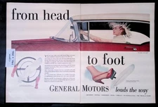 1954 GENERAL MOTORS From Head Power Steering to Foot Power Brakes Print Ad 49836