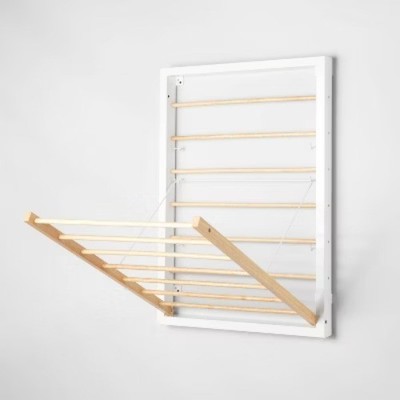 Wall Mounted Drying Rack White - Brightroom: Folding Pull-Out Steel, 36.42"