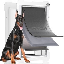 3-Flap Dog Door for Wall, Energy-Efficient Insulated Pet Door for Wall, Aluminum