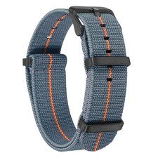 Elastic Nylon Watch Band 20mm Waterproof One Piece Watch Strap, Dark Grey/Orange