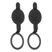 2 Pcs Door Peephole Covers, for OD 0.73" ID 0.55", Round Black