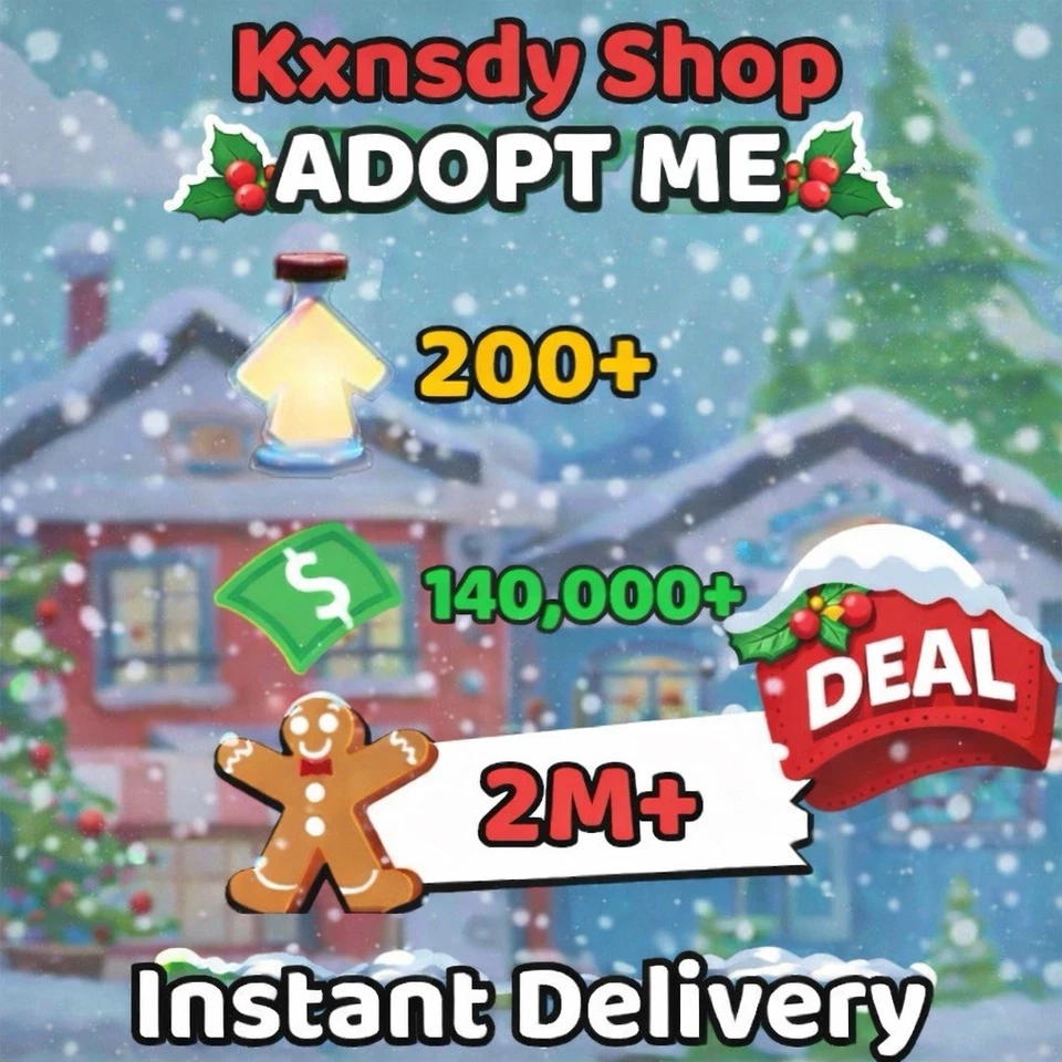 Adopt Me Christmas Deal 2M+ Gingerbread 200+ Potions 140K+ Bucks