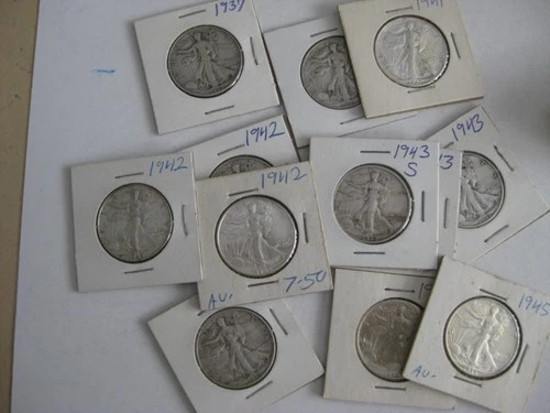 Lot of (12) Silver Walking Liberty Half Dollars. LOT  RB-30
