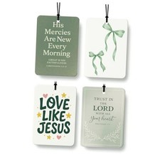 Coquette Car Air Freshener 4 Pcs, Retro Sage Green Green Bow Christian