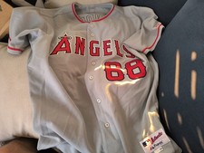 2006 Joe Saunders Game Worn Used Anaheim Angels Jersey MLB Los Angeles Road