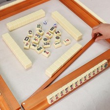 Jeu de Mahjong En 4 Pièces avec Poussoir, Idéal pour Les Réunions de Famille