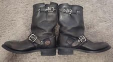 Harley Davidson Womens 6.5 Black Leather Motorcycle Engineer Boots Studs