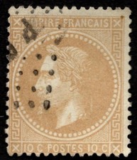 France 1867  SG112 10c bistre Type A  Emperor Napoleon III  Perf 14 x 13.5 Used