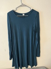 Old Navy Women's Teal Bluish Long Sleeve Dress Size M