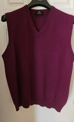 Peter Hahn Herren Weste 100% Kaschmir Gr. GB 48 Lila Medium