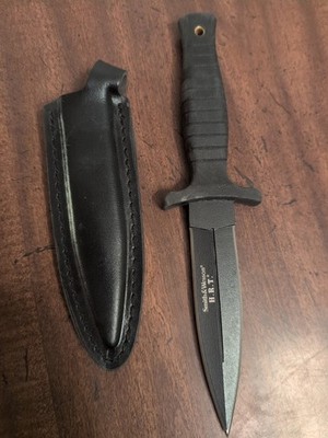 Smith & Wesson H.R.T. SWHRT9B Tactical Boot Knife Dagger 9'' Fixed Blade w/ Leath