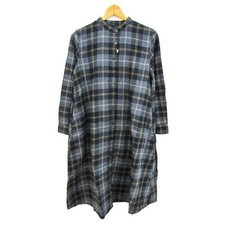 UNIQLO Plaid Long Dress Women's S Cotton Dark Gray Unused