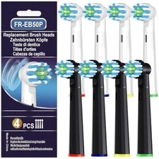 Electric Toothbrush Replacement Heads 4 Pack with Color Coded Rings Medium