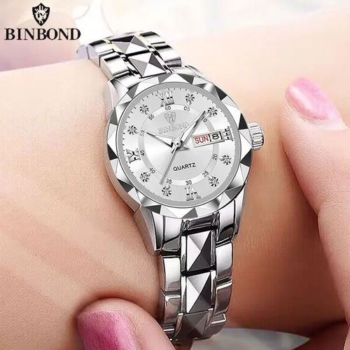 BINBONG Women's Luxury Fashion Watch Waterproof Luminous Stainless Steel Gift Bo - Afbeelding 18 van 19