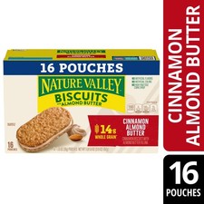 Nature Valley Biscuit Sandwiches, Cinnamon Almond Butter, 16 Bars, 21.6 oz