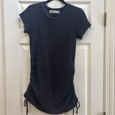 Free People Beach Black Ruched Side Tie Cover Up Dress XS