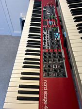 Nord Stage 4 88-Key Hammer Action Electronic Keyboard Red with Stand