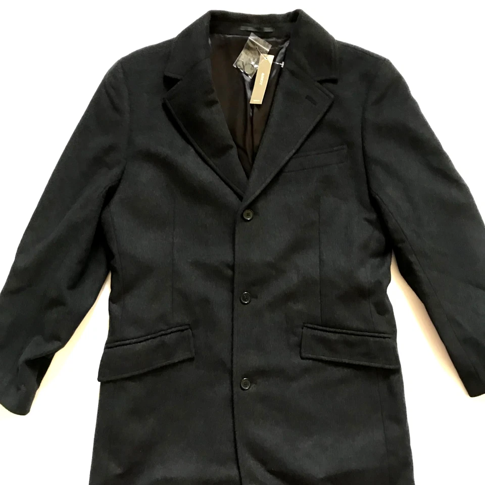 NWT JCrew Ludlow Top Coat Jacket Mens 38 S Black Charcoal Wool Cashmere BS469 - Image 3 of 4