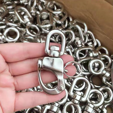 4 Pack Swivel Eye Snap Shackle, Quick Release 316 Stainless Steel Marine Sailboa