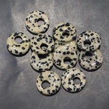 10pcs Natural Spotted Stone Large Hole Circle 18mm Beads Pendants DIY Jewelry