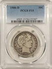 1906-D BARBER HALF DOLLAR – PCGS F-15