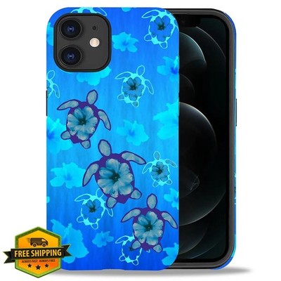 Bvkilrvc iPhone 11 Case Blue Turtle Flowers Liquid Silicone