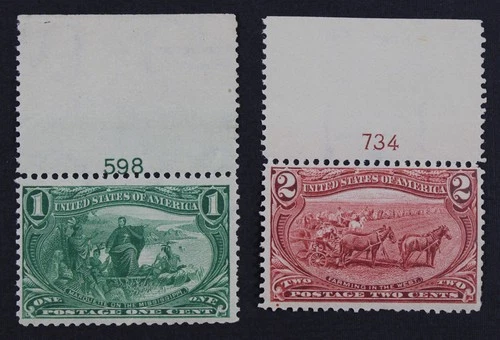CKStamps: US Stamps Collection Scott#285 Mint OG Selvage VLH, 286 NH OG