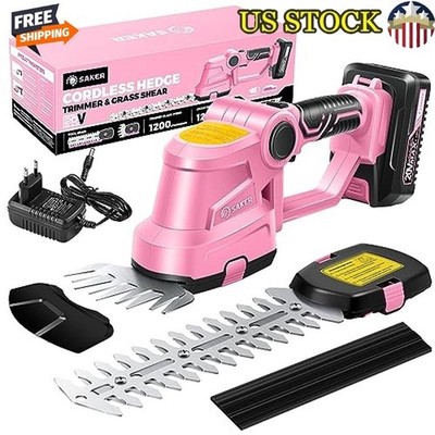 Cordless Hedge Trimmer 20V Adjustable Head & Safety Features Lawn & Garden Care