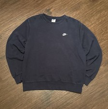 Nike Sweatshirt Size M Navy Blue Embroidered Logo Crewneck