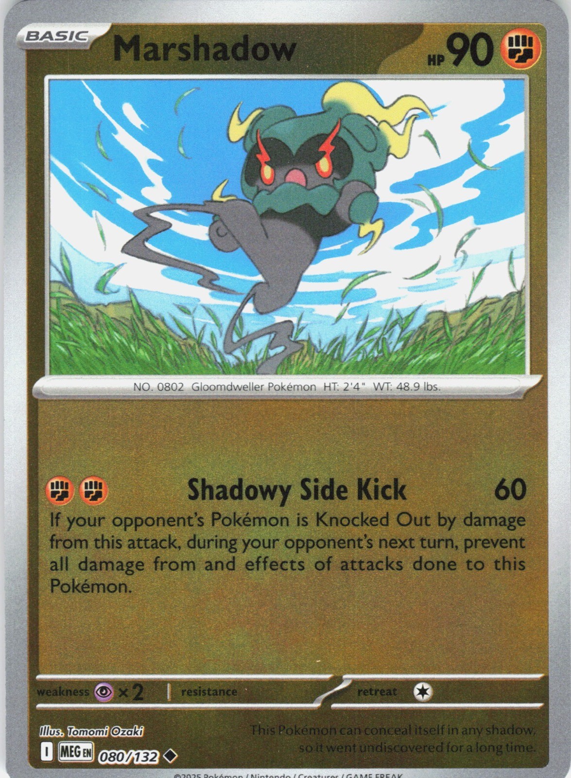 Marshadow Reverse Holo Uncommon ME01: Mega Evolution 080/132 NM