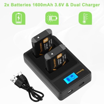 2Pack NP-BX1 Akkus+Ladegerät für Sony HDR-AS200V FDR-X1000V FDR-X3000 HDR-AS50R 