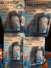 4 Pack Nicorette 4mg Nicotine Lozenge Coated Ice Mint 80 Lozenges New Exp 11/26