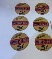 SIX 1939  Whistle Soda COASTERS UNUSED BUT SHOW SOME STORAGE WEAR