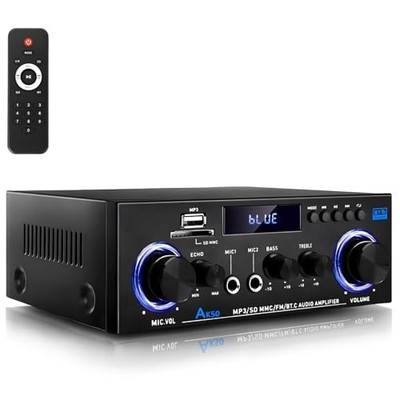 AK50 Amplifier Home Audio Stereo Receivers with Bluetooth 5.0,Max black-AK50