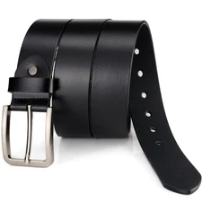 Men's Black Genuine Leather Belt Duty Work belt for men, Waist Size 27''-29''