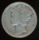 1944 P MERCURY DIME Denver KM# 140 0.900 Silver 0.0665 oz. ASW As Shown