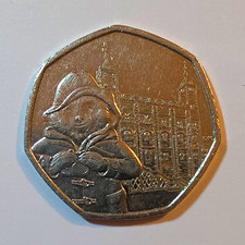UK 2019 Paddington Bear at the Tower of London 50p Coin, Elizabeth II