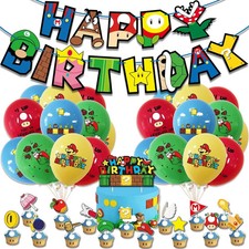 Video Game Birthday Party Decorations Set Balloons Banner Cake Topper Supplies