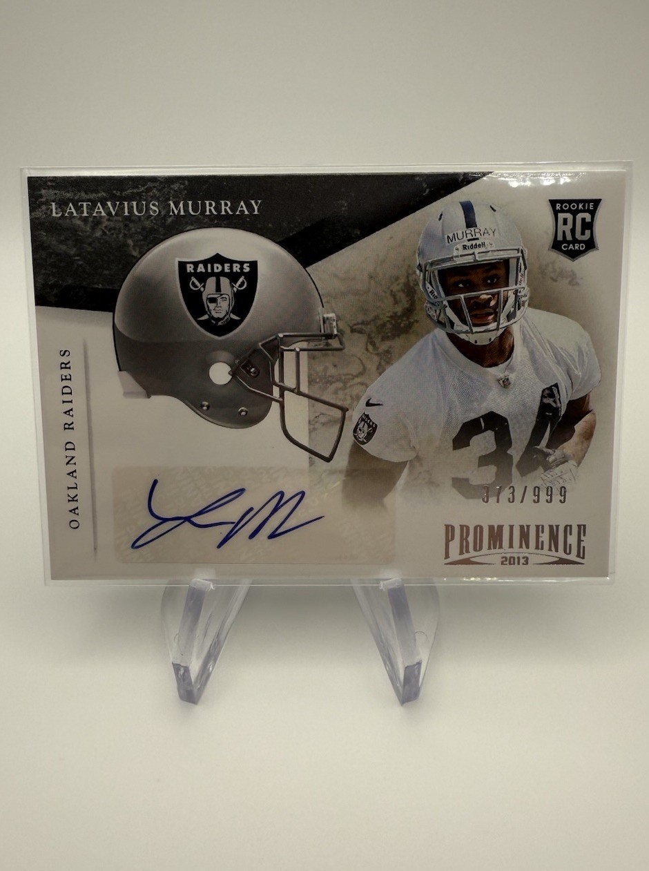 Latavius Murray Panini Prominence #211 Rookie Helmet Autograph