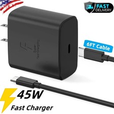 45W Super Fast Wall Charger 6FT Type Usb-c For Samsung Galaxy S23 S22 S21 S24