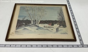 Framed Art Print Of Winter Birches By President of Eisenhower