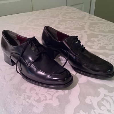  Vera Pelle Italian Black Leather Women's Shoe, size 7.5-8